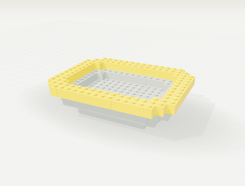 Step 6: Shape the bowl · layer 2. New parts in color, previously placed parts in gray.