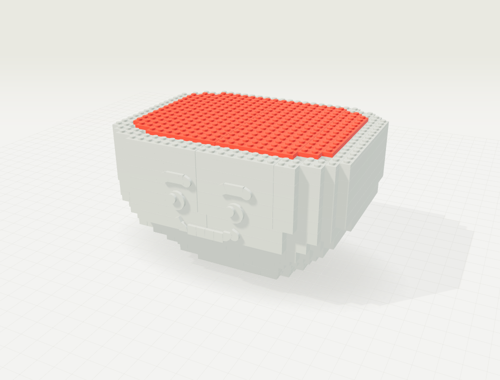 Step 23: Spoon on the red sauce. New parts in color, previously placed parts in gray.