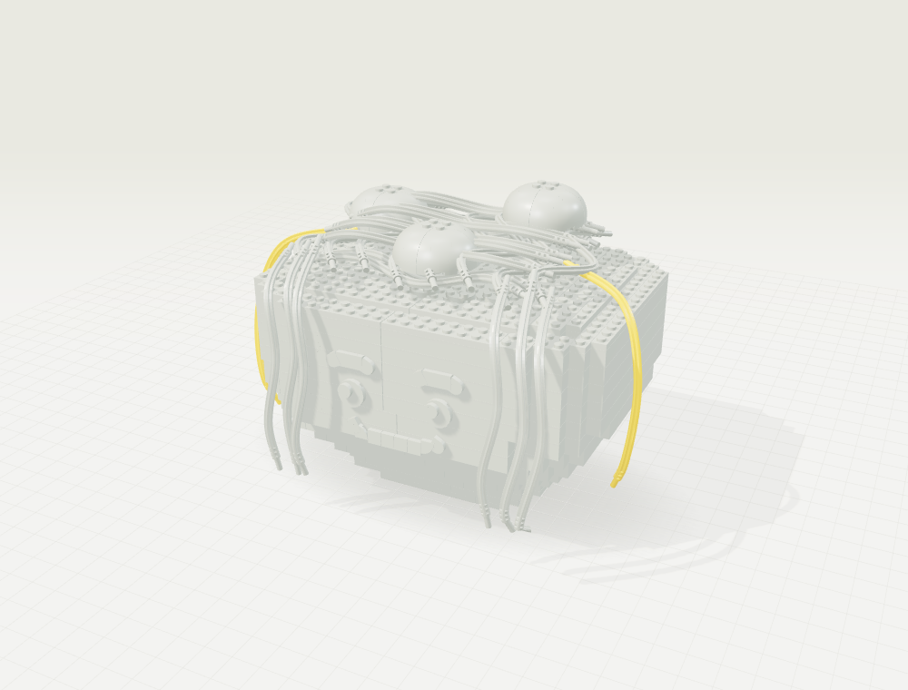 Step 30: The last little noodle. New parts in color, previously placed parts in gray.